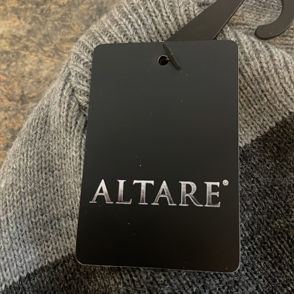 Stocking Cap NWT from Nordstrom Altare Gray Stripes - Picture 3 of 6